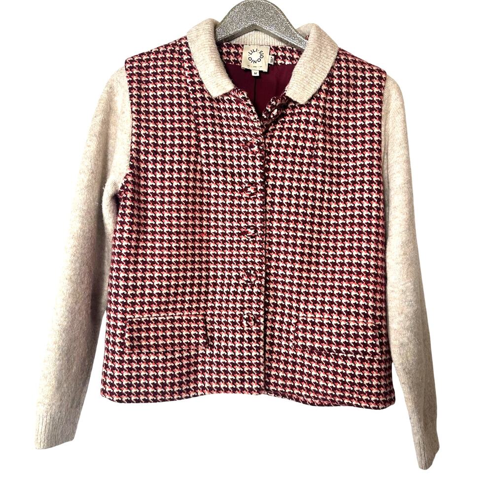 Lili Sidonio Houndstooth Wool Blend Jacket